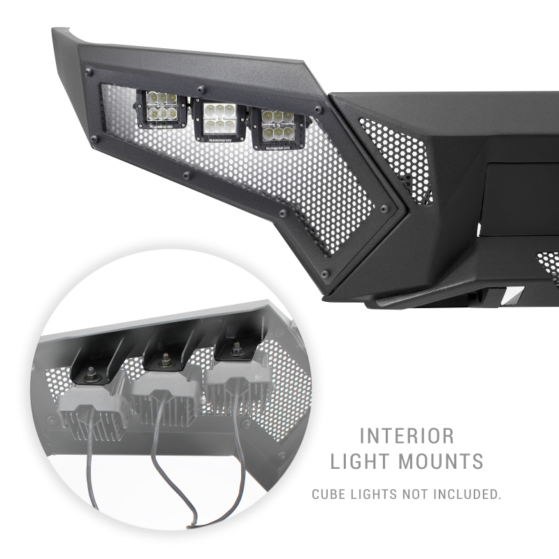 Toyota Tundra Bumper - Front - Go Rhino - Element w/ Fixed Light Bar Mount - Textured Black - `22-`26